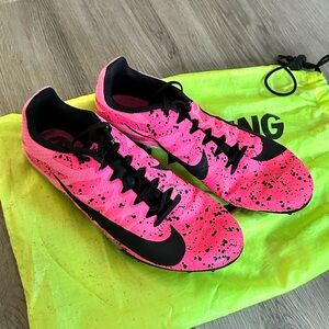 Nike Pink and Black Track Shoes